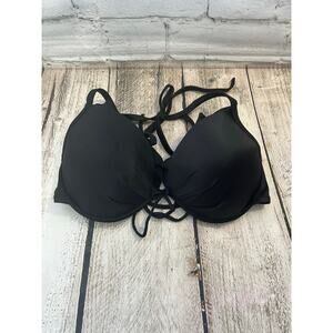 VICTORIA’S SECRET Women’s Black Ruffle Push up Underwire Bikini Top / Size: 36D